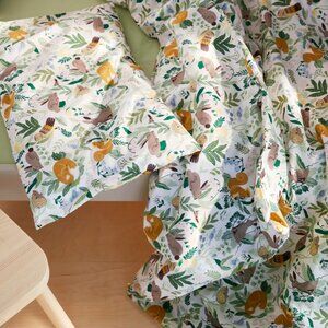 Ikea Woodland Crib Sheet Set with Duvet Insert and Pillow